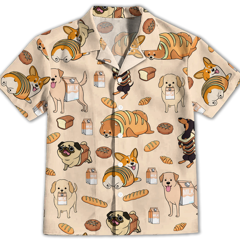 Adorable Dog And Milk Kids Button - up Shirt for Special Occasions