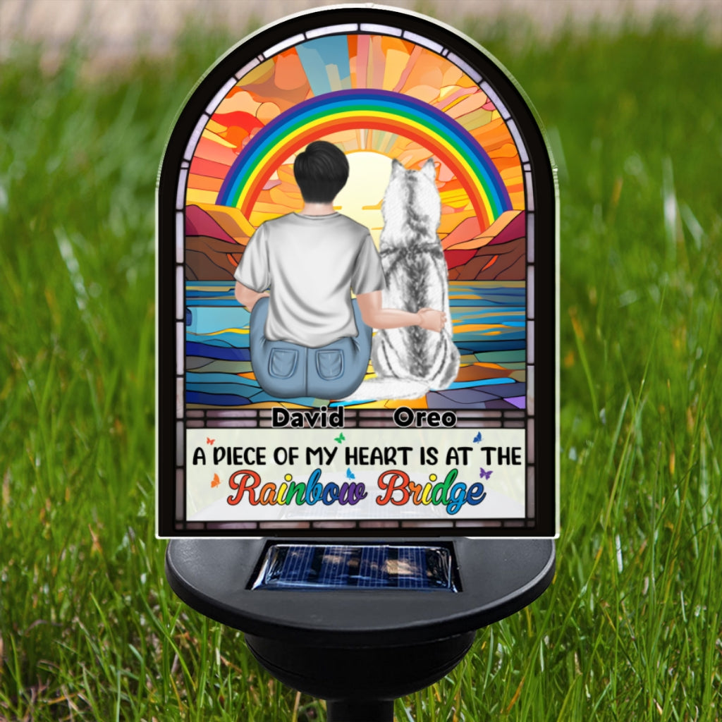 Rainbow Bridge Had Visiting Hours - Personalized Custom 5.7' x 6.3' Solar Light with Multiple Color Illumination