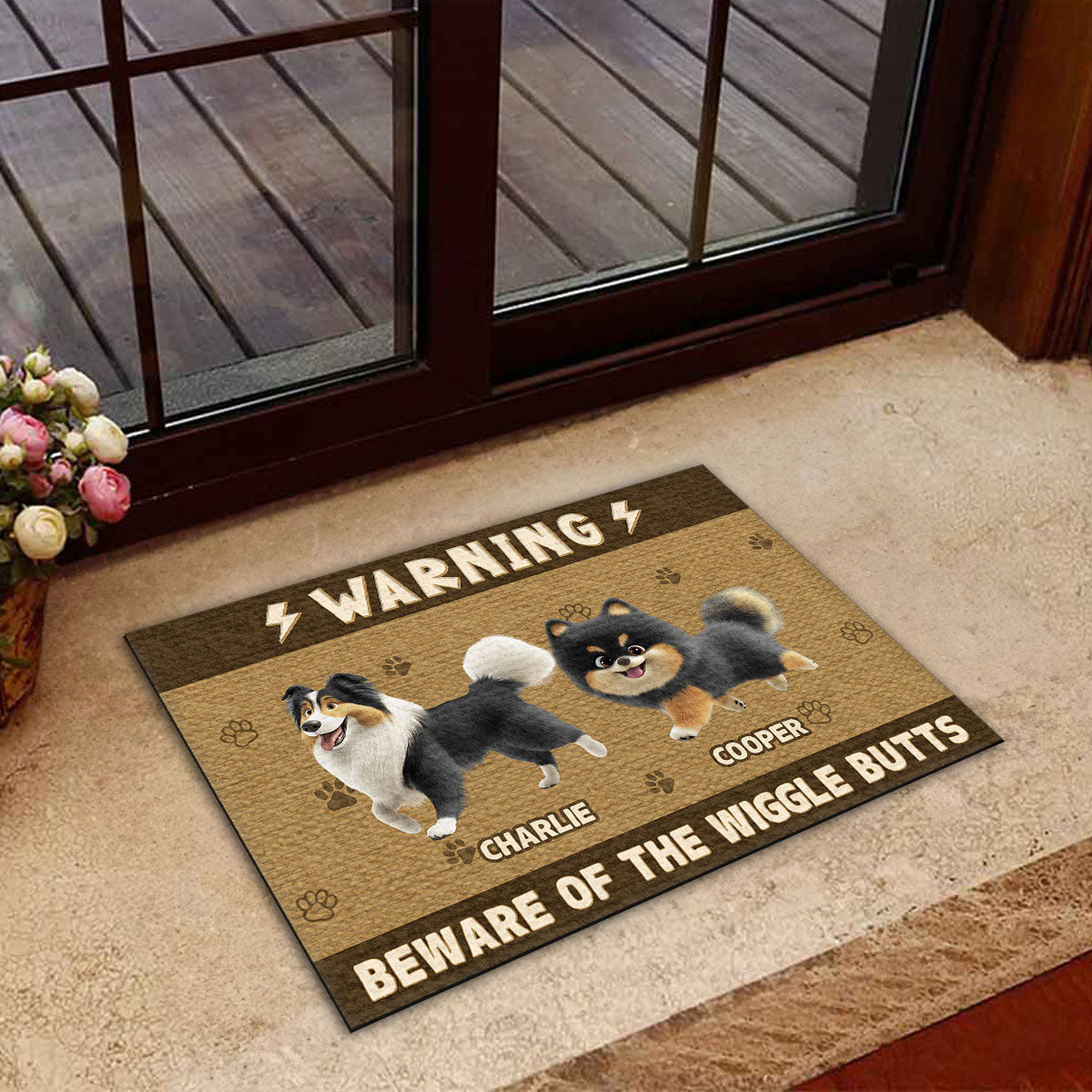 Beware Of The Wiggle Butt - Personalized Custom Doormat with Your Pet's Picture