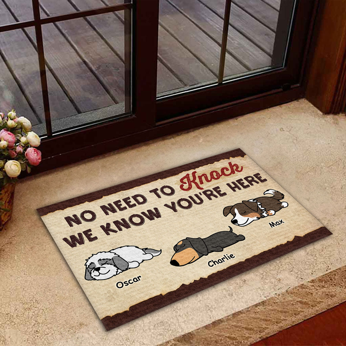 I Know You Are Here - Personalized Custom Pet Lover Doormat with Cat or Dog Picture