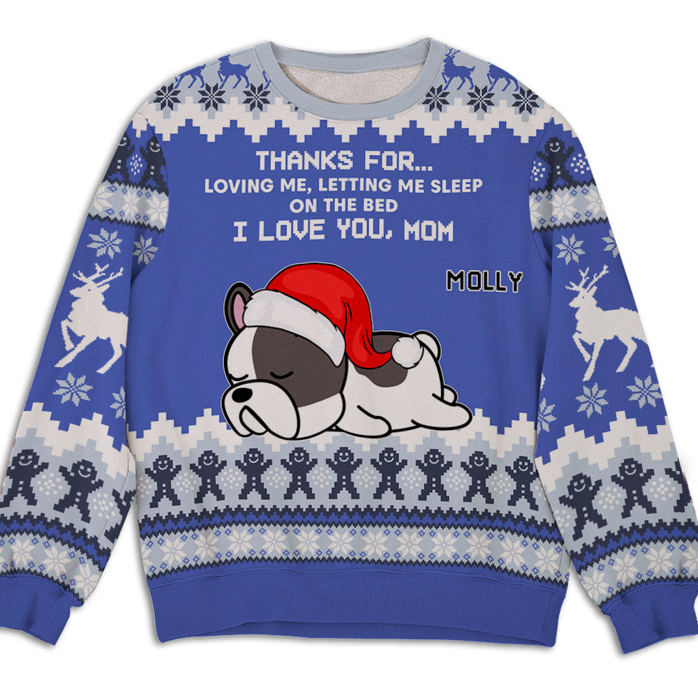 Snowy Fur Mom - Personalized Custom All-Over-Print Unisex 8.8 oz Polyester Blend Sweatshirt for Pet Lovers