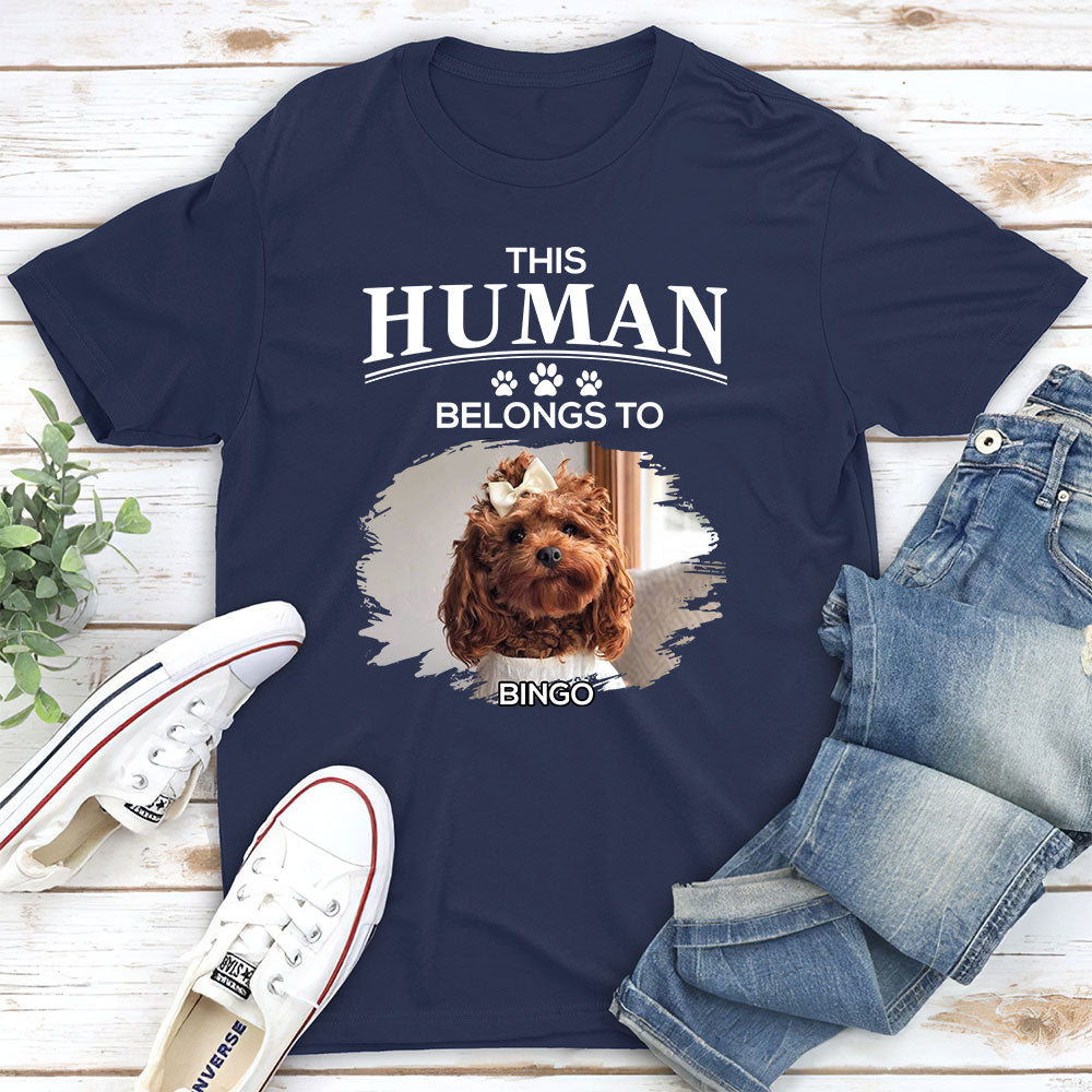 Belongs To My Furbaby - Personalized Custom Unisex 5.3 oz T-shirt for Pet Lovers