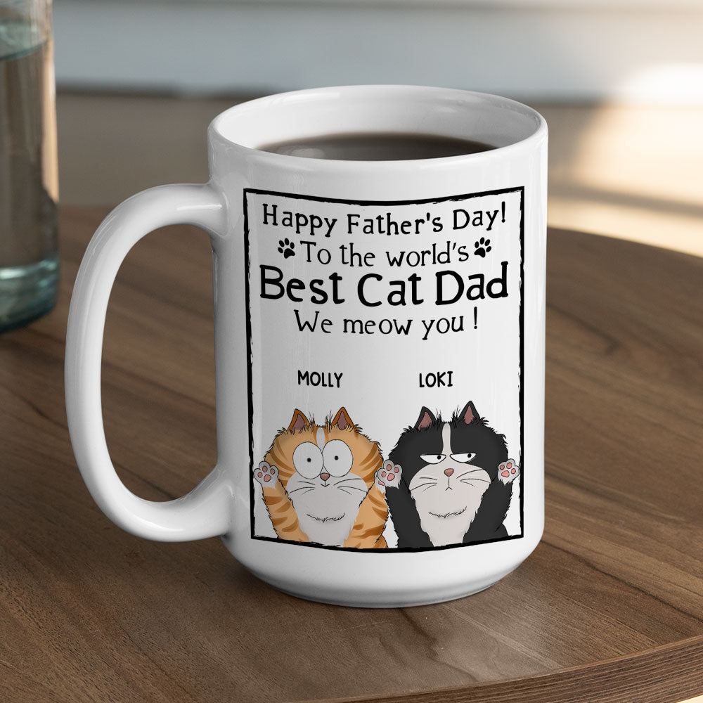 Meow My Cat Dad - Premium Personalized Custom Coffee Mug for Pet Lovers