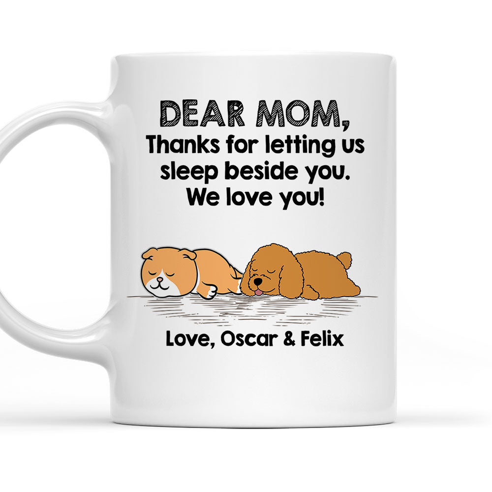Sleep Beside Pet 2 - Personalized Custom Coffee Mug for Pet Lovers - 11oz & 15oz Sizes