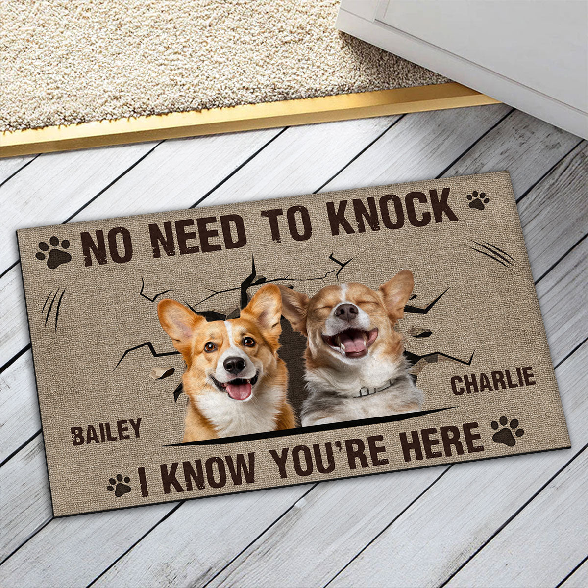I Know You Are Here - Personalized Custom Pet Doormat with Vibrant Sublimation Printing