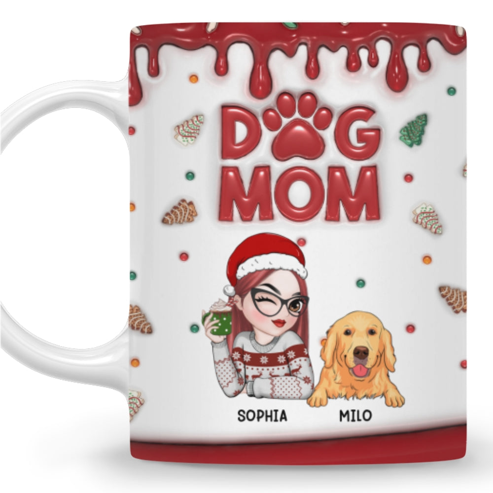 Charming Personalized 3D Inflated Effect Mug for Dog Moms - 11oz