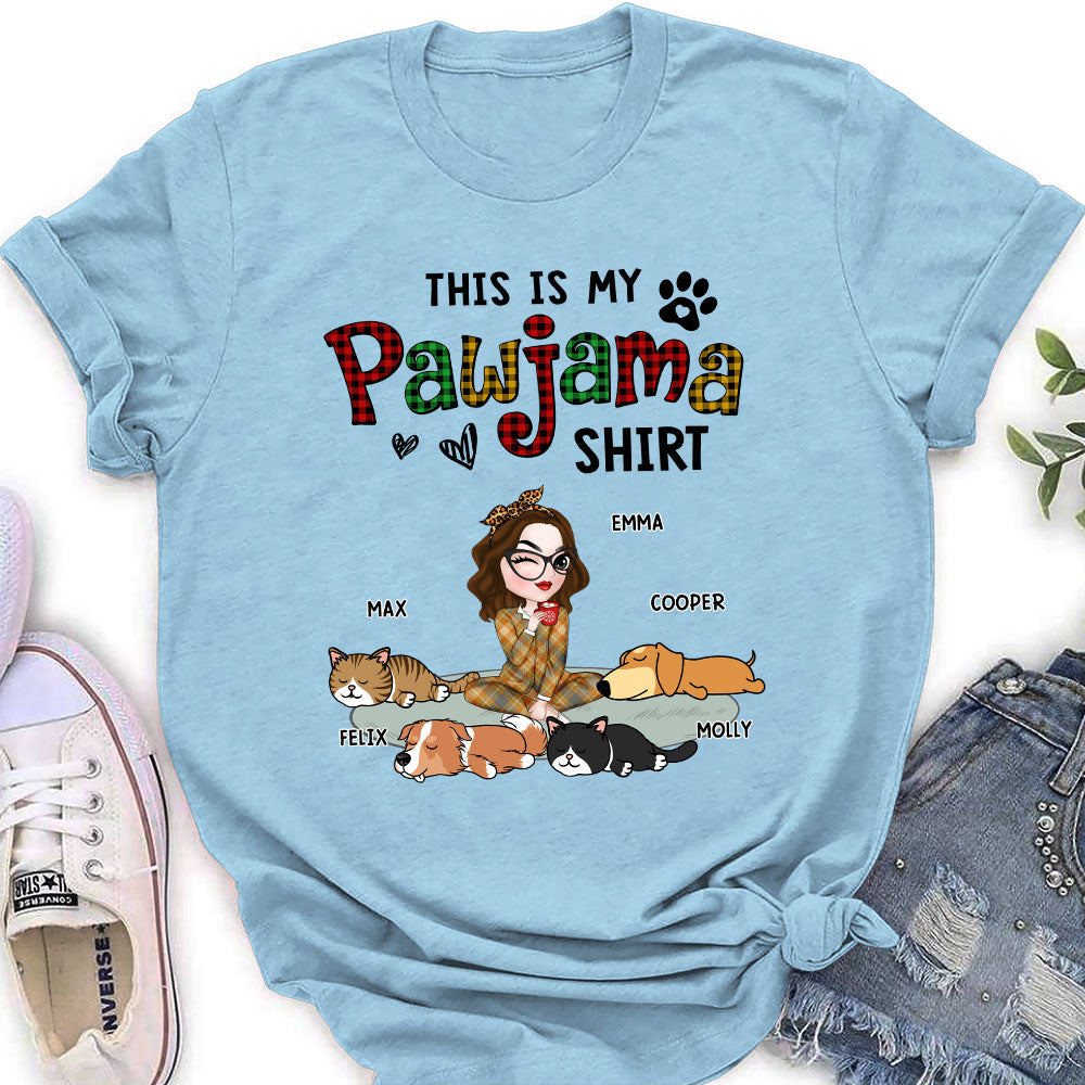 Pawjama Shirt Ver Pet - Personalized Custom Women's Fashionable T-Shirt for Pet Lovers