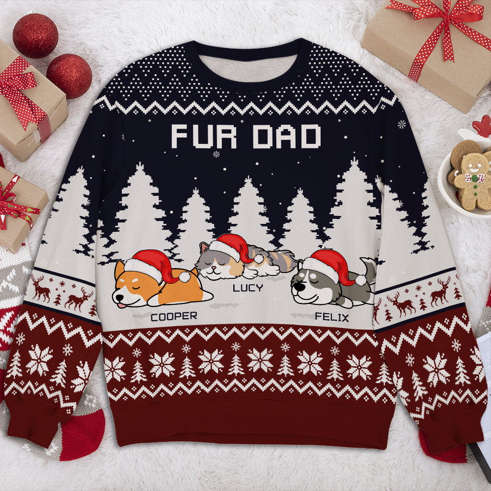 Snowy Winter Night - Exclusive Personalized Custom All-Over-Print Unisex Sweatshirt for Pet Lovers
