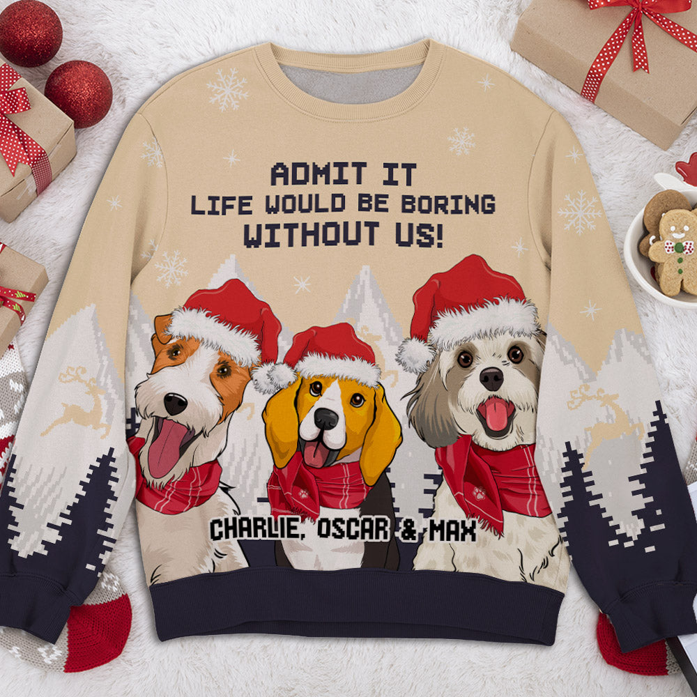 Unique Personalized Custom All-Over-Print Christmas Sweatshirt - A Must-Have for Pet Lovers