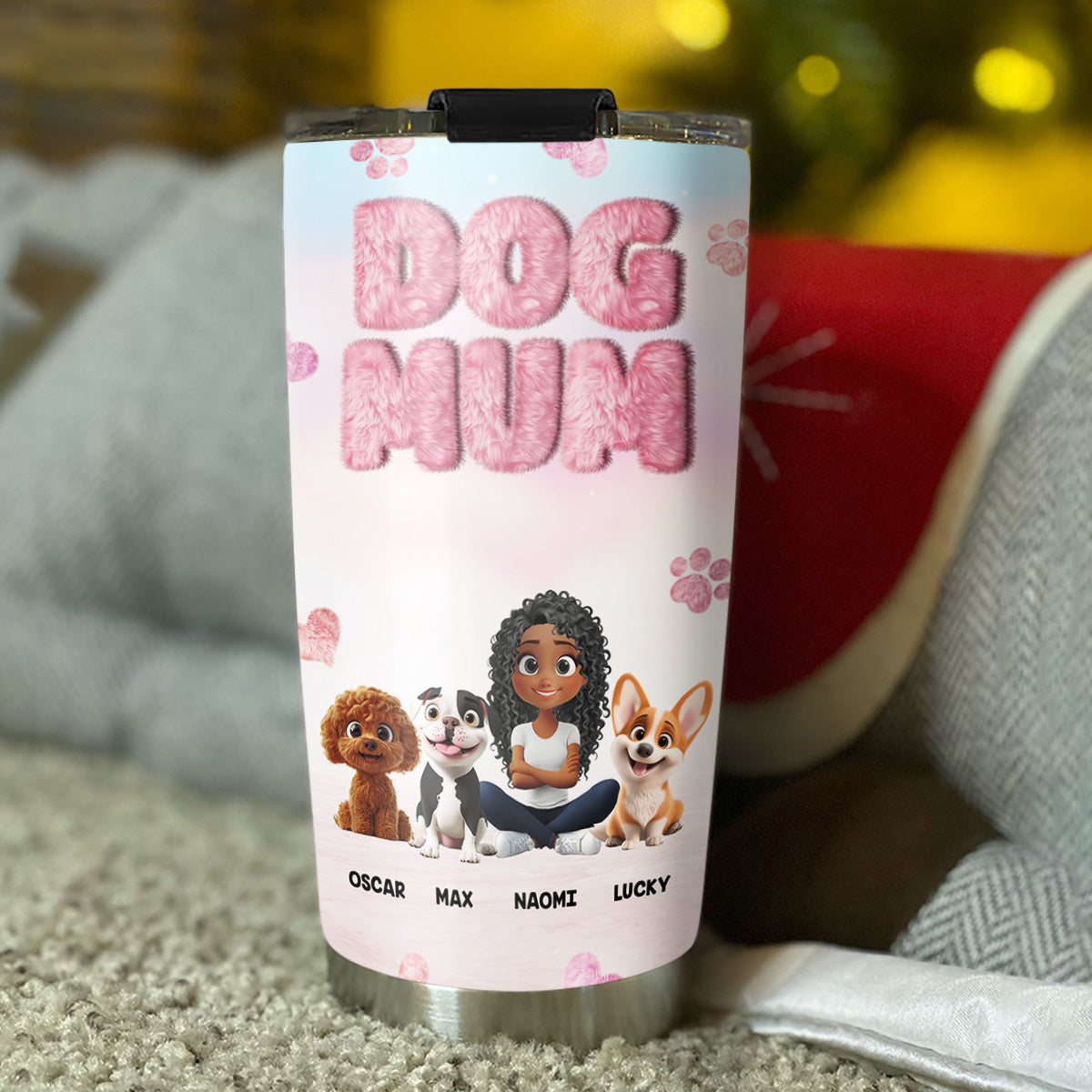 Fluffy Dog Mom - Exquisite Personalized Custom Tumbler for All Occasions