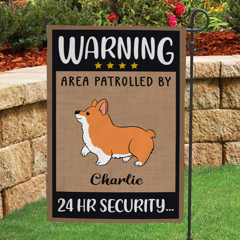 Personalized Custom Area Patrolled Garden Flag - Ideal Gift for Pet Lovers
