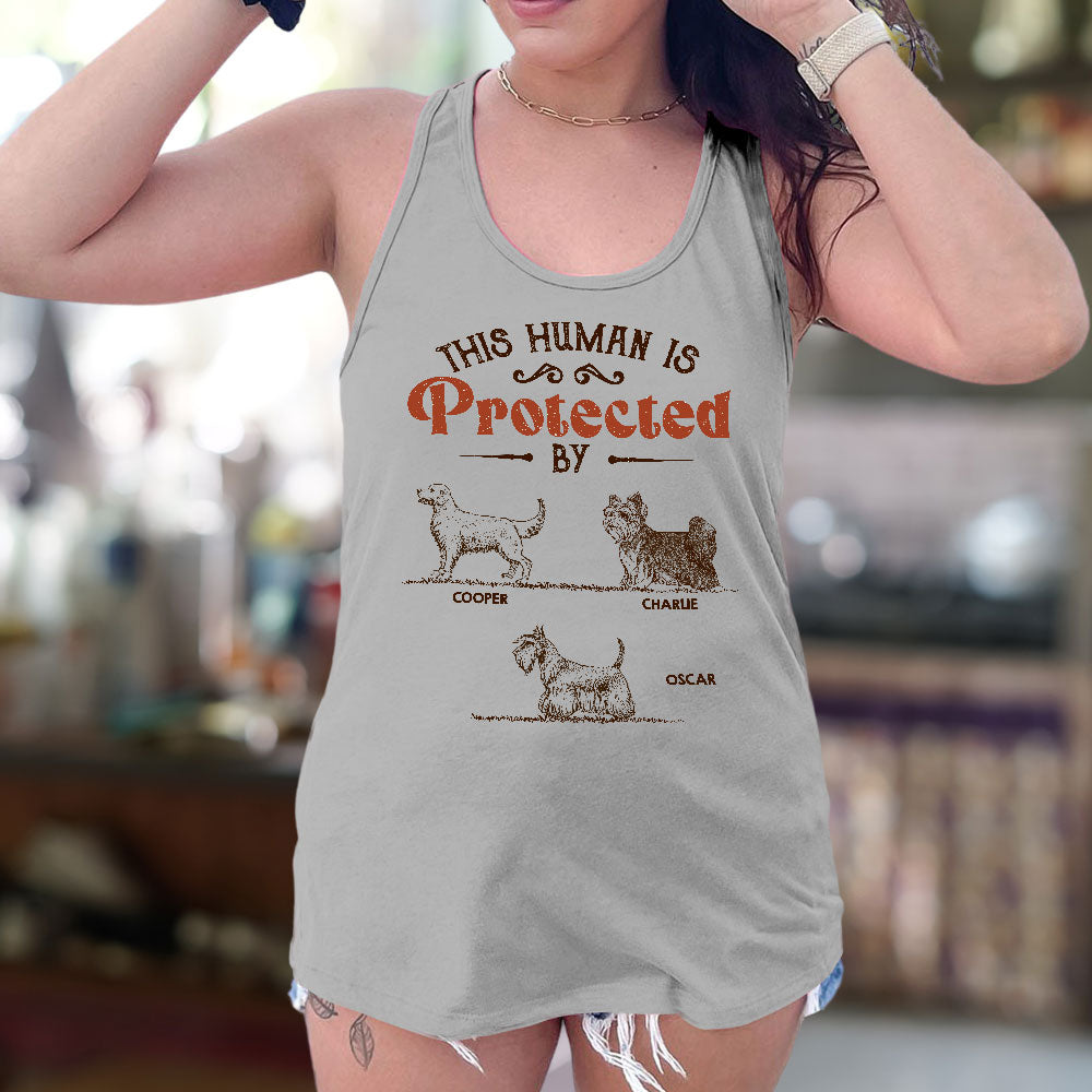 Unique Vintage Personalized Custom Women's Dog Walking Summer Racerback Tank Shirt