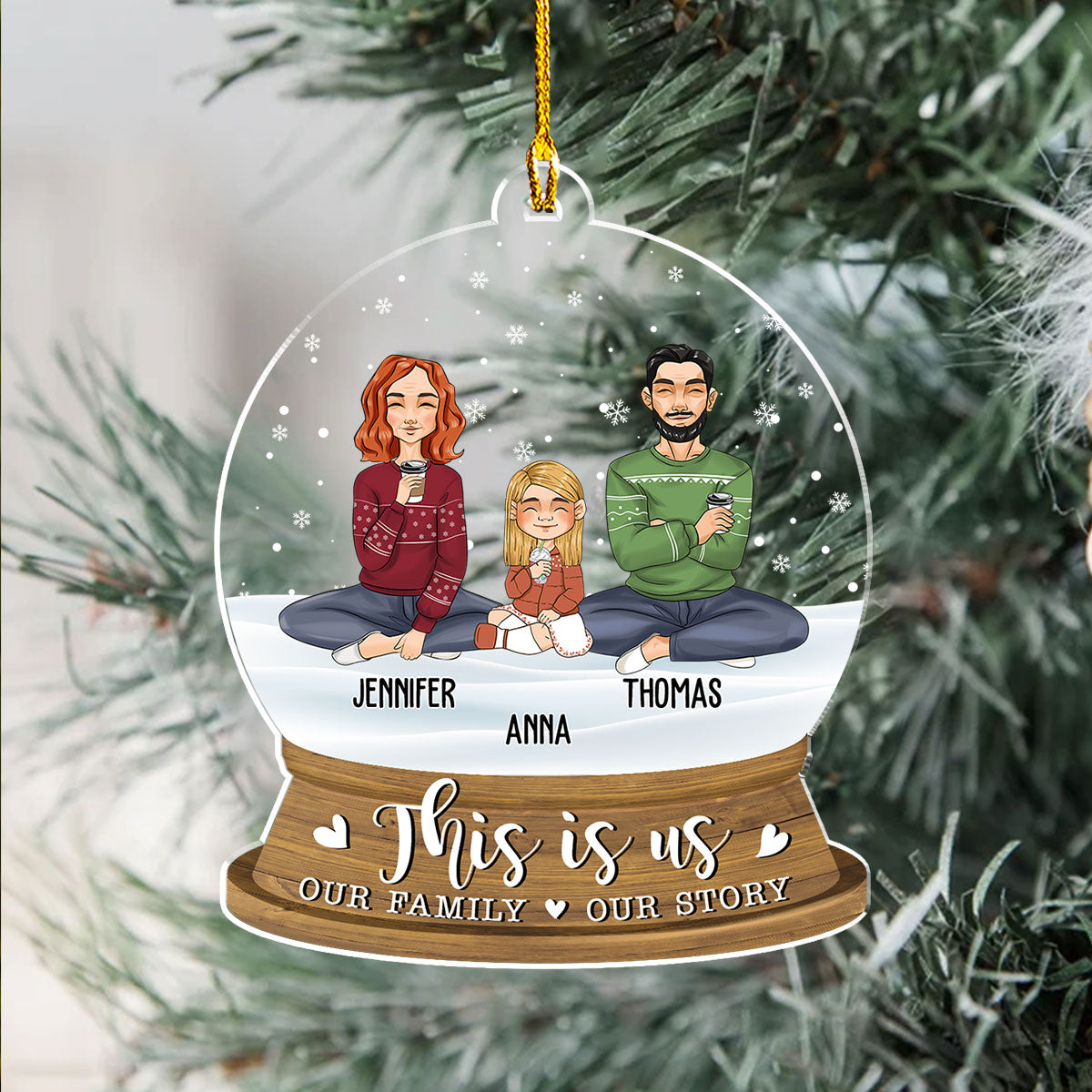This Is Us - Unique Personalized Custom Acrylic Christmas Ornament