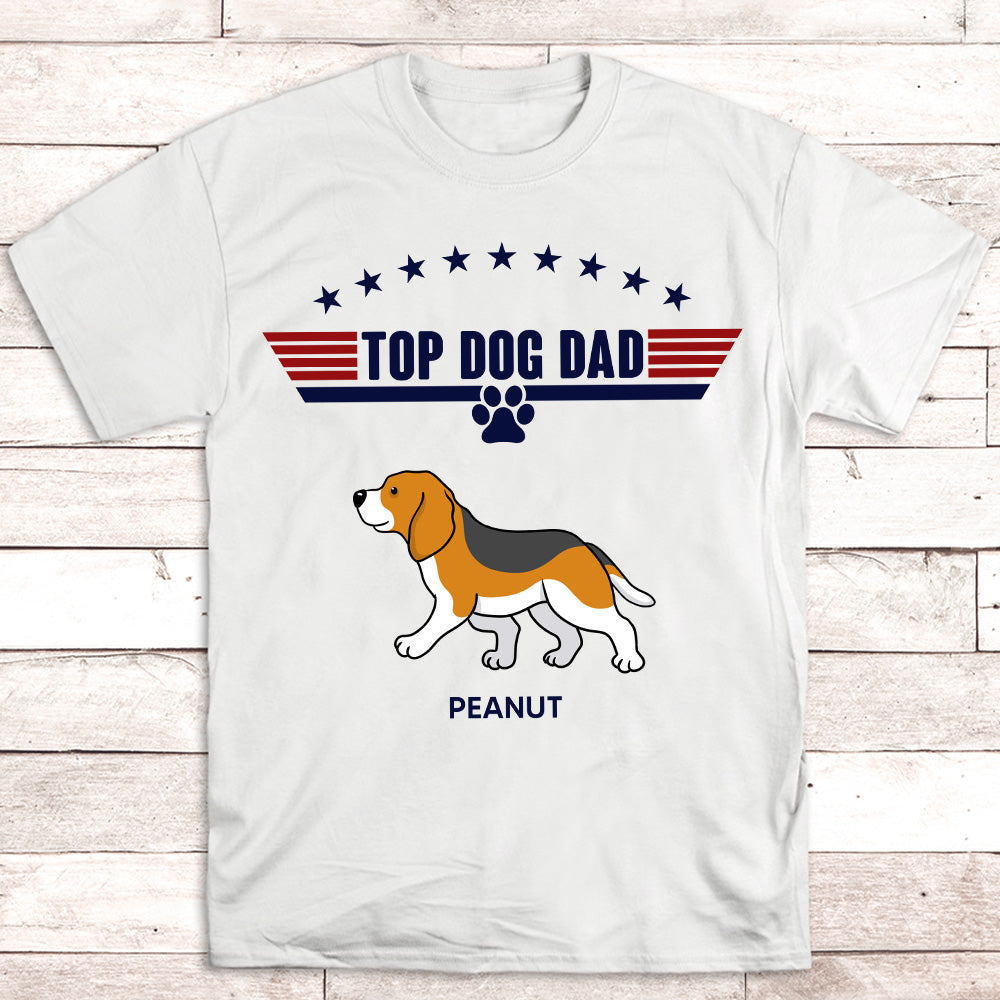 Top Dog Dad - Personalized Custom Unisex 5.3 oz T-shirt for Pet Lovers