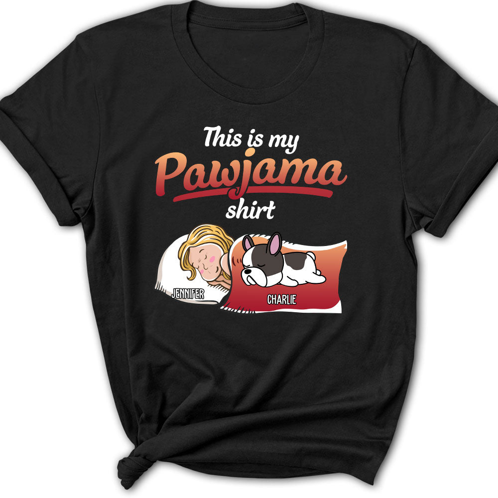 Customizable Holiday Pawjama with Dog Personalized Women's T-shirt - Ideal Gift for Pet Lovers