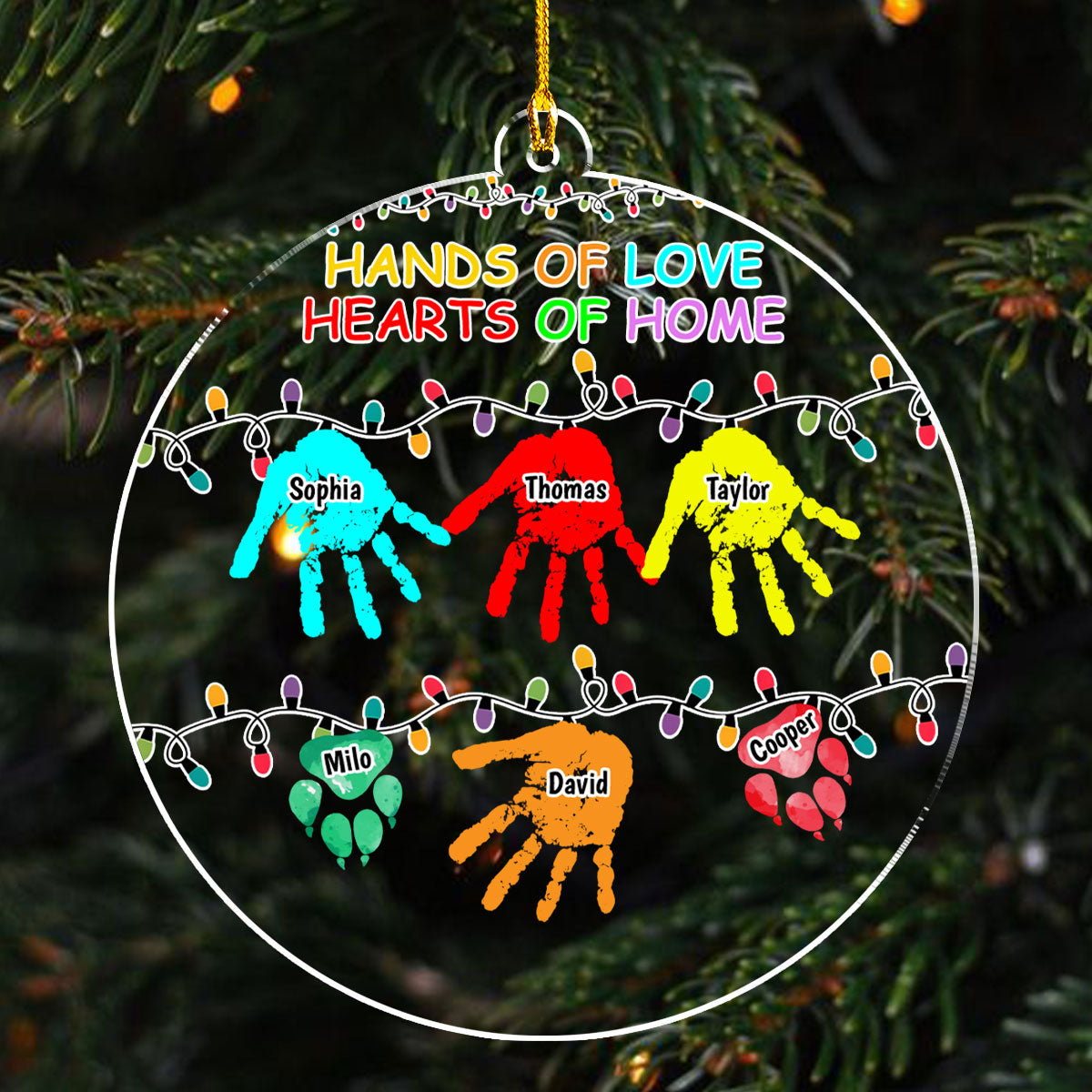 Hands Of Love - Personalized Custom Acrylic Christmas Ornament in 3.5, 4.5, 5.5 Inches