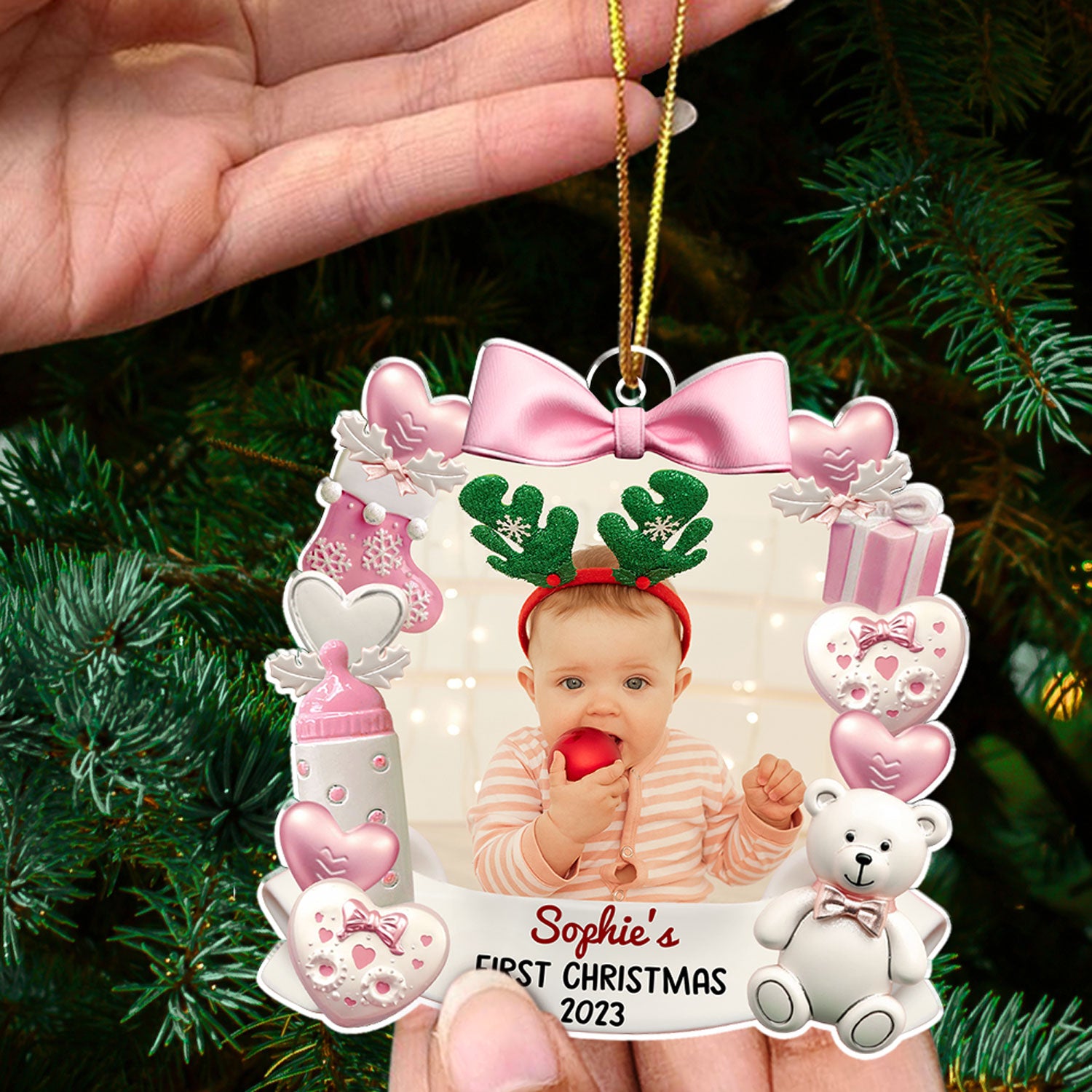 Baby's First Christmas - 3 Personalized Custom Acrylic Ornament for Unforgettable Memories