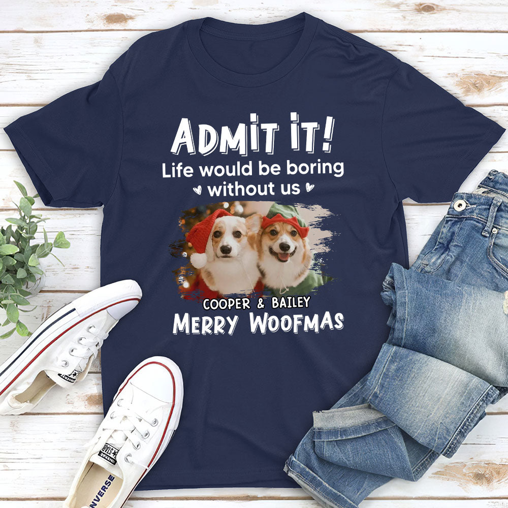 Funny Peeking Admit - Personalized Custom Unisex Cotton Blend T-shirt for Pet Lovers