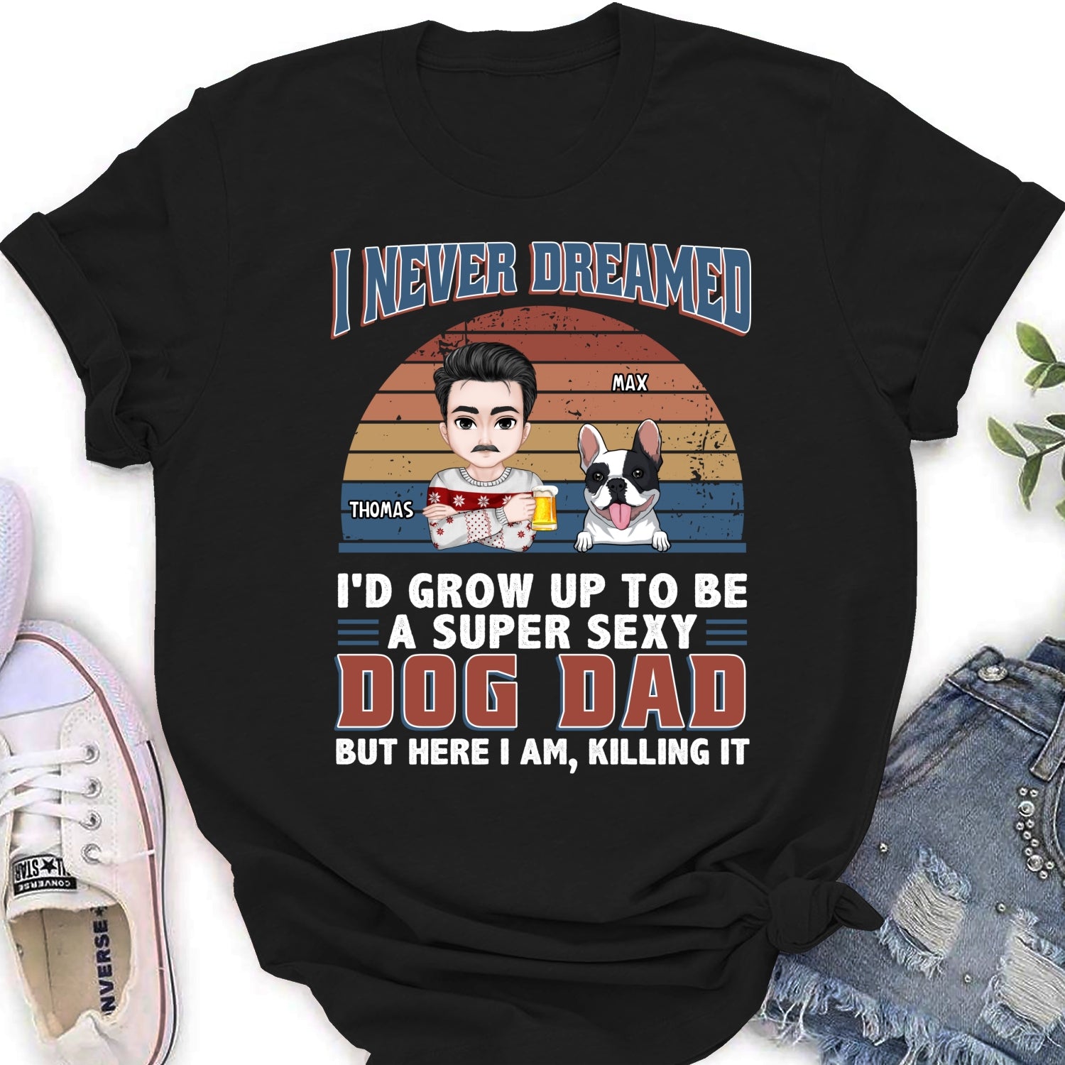 Super Sexy Personalized Custom Women's Dog Dad Mom T-shirt - A Perfect Gift for Pet Lovers