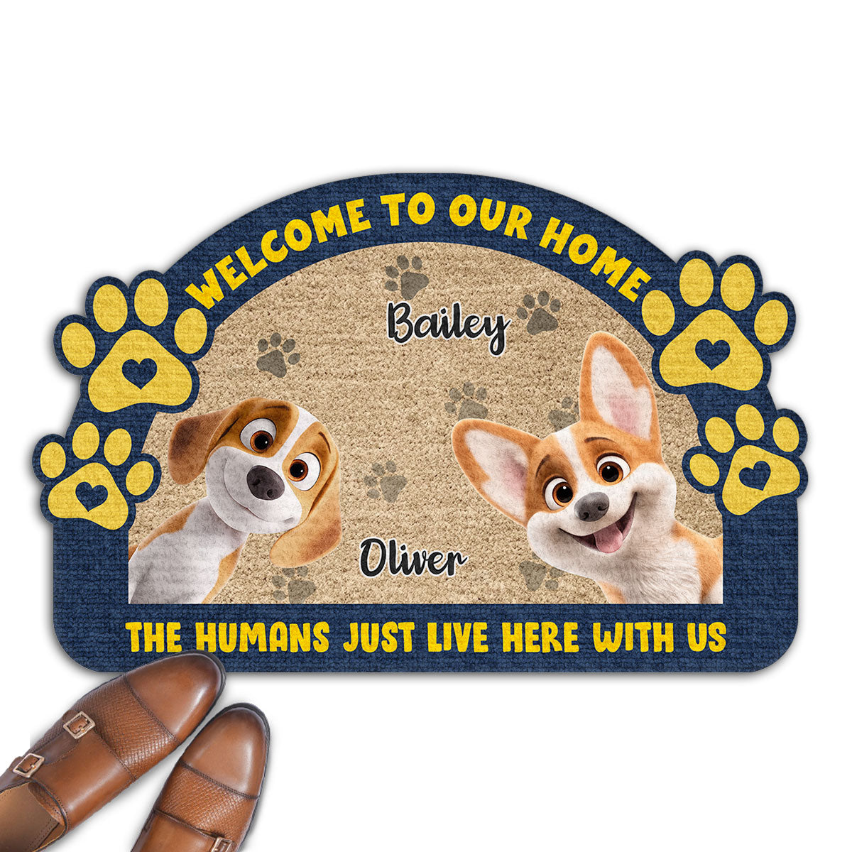 Dear Human We Rule The House - Customizable Personalized Pet Picture Doormat in 3 Sizes
