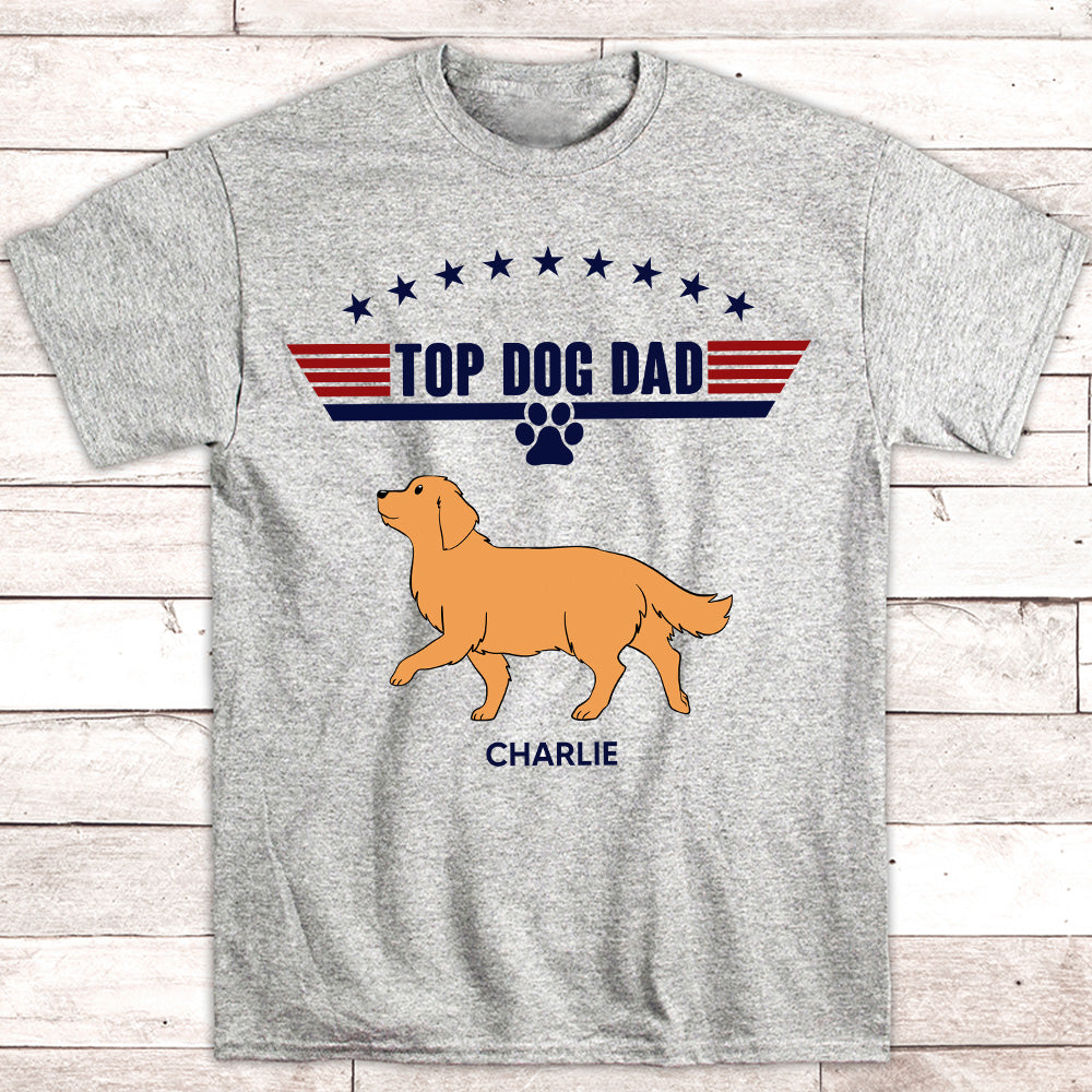 Top Dog Dad - Personalized Custom Unisex 5.3 oz T-shirt for Pet Lovers