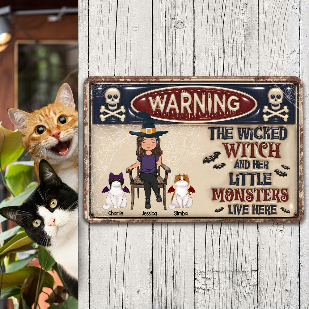 Little Monster - Personalized Custom 3D Inflated Effect UV-Treated Heavy Gauge Aluminum Metal Sign for Home and Office Decor