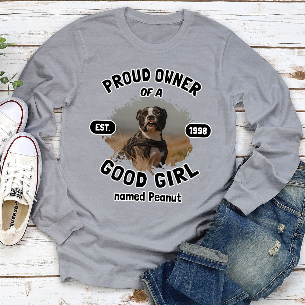 Personalized Custom Long Sleeve T-shirt - Proud Owner Photo for Pet Lovers