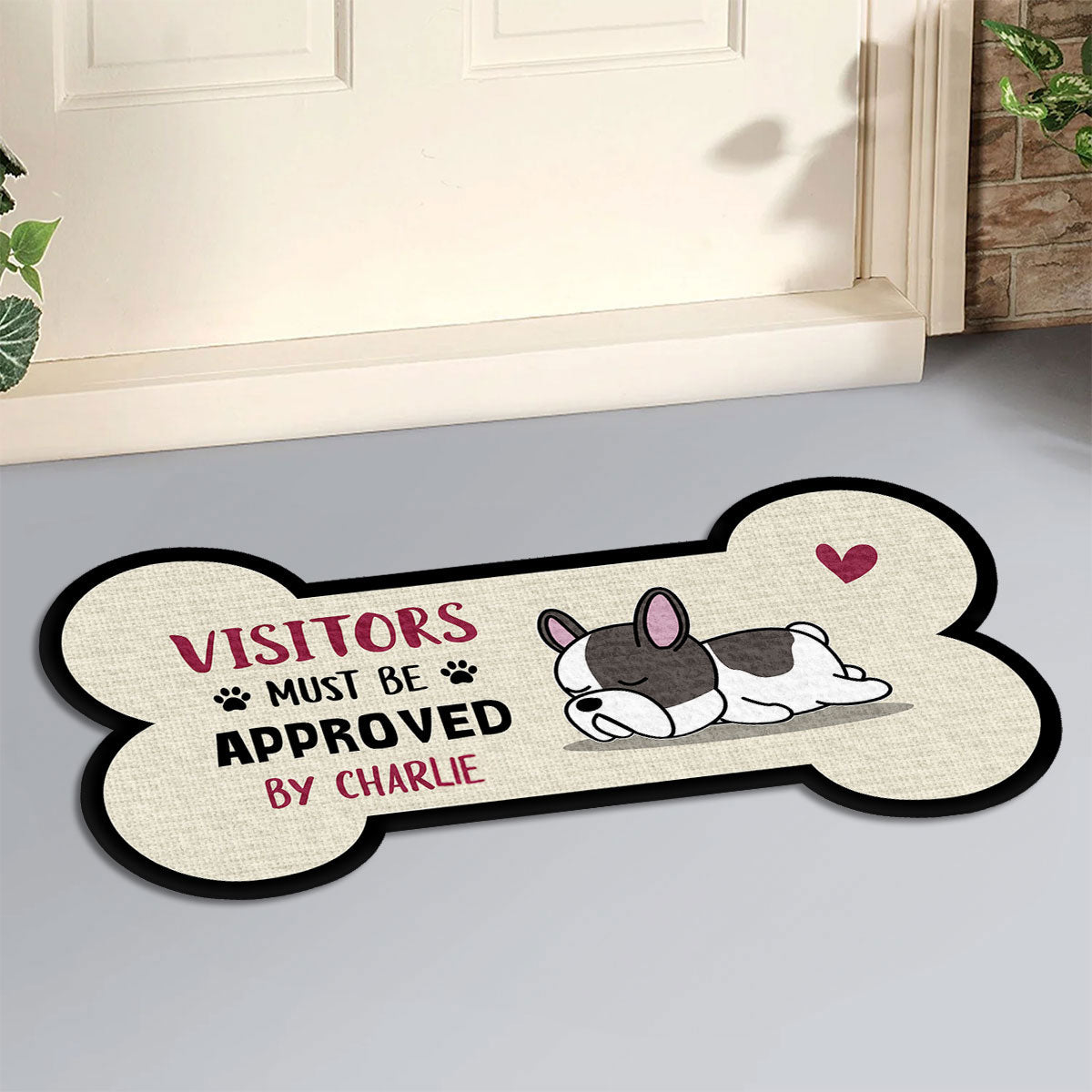 Personalized Custom Doormat - Visitors Must Be Approved, Featuring Your Dog's Picture