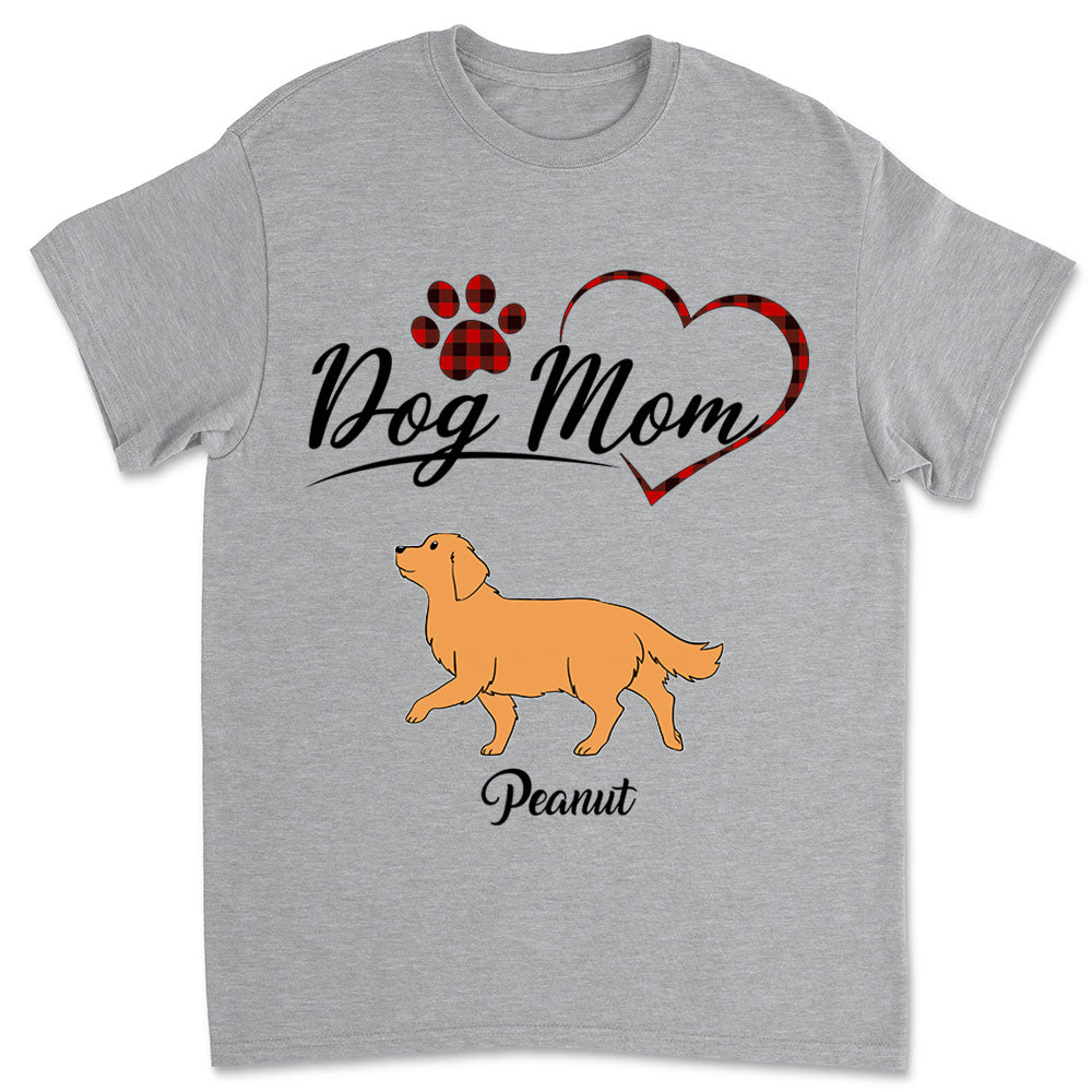 Personalized Custom Unisex Dog Mom Heart 2 T-shirt - Ideal Gift for Pet Lovers