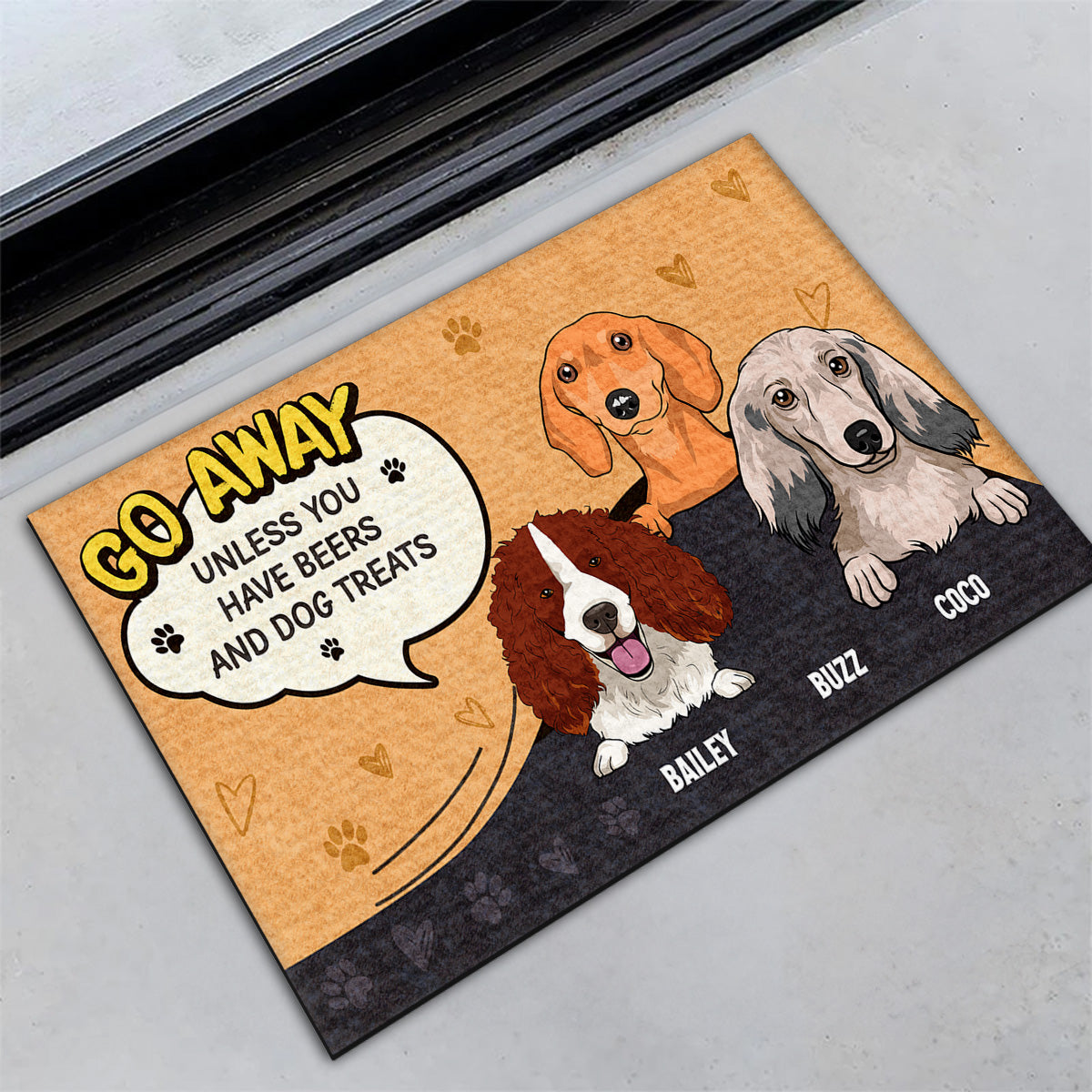 Personalized Custom 'Go Away Unless You' Doormat for Pet Lovers
