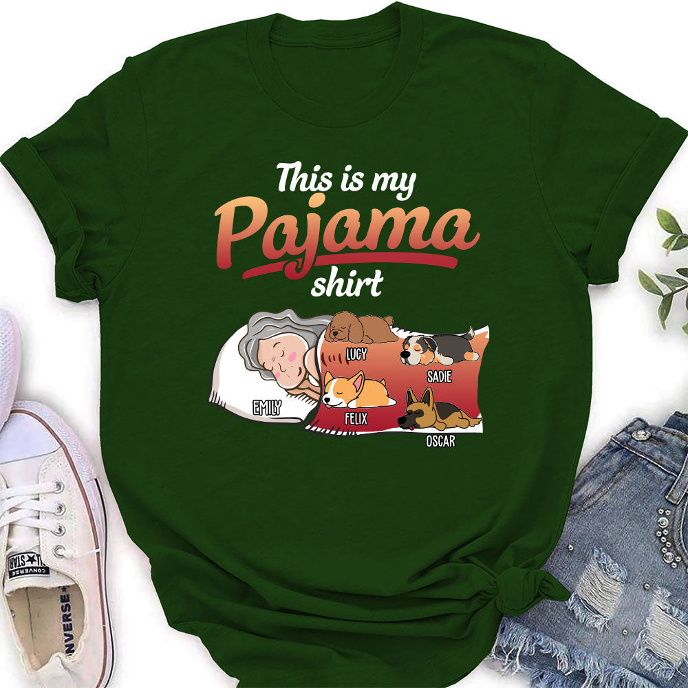 Customizable Holiday Pawjama with Dog Personalized Women's T-shirt - Ideal Gift for Pet Lovers