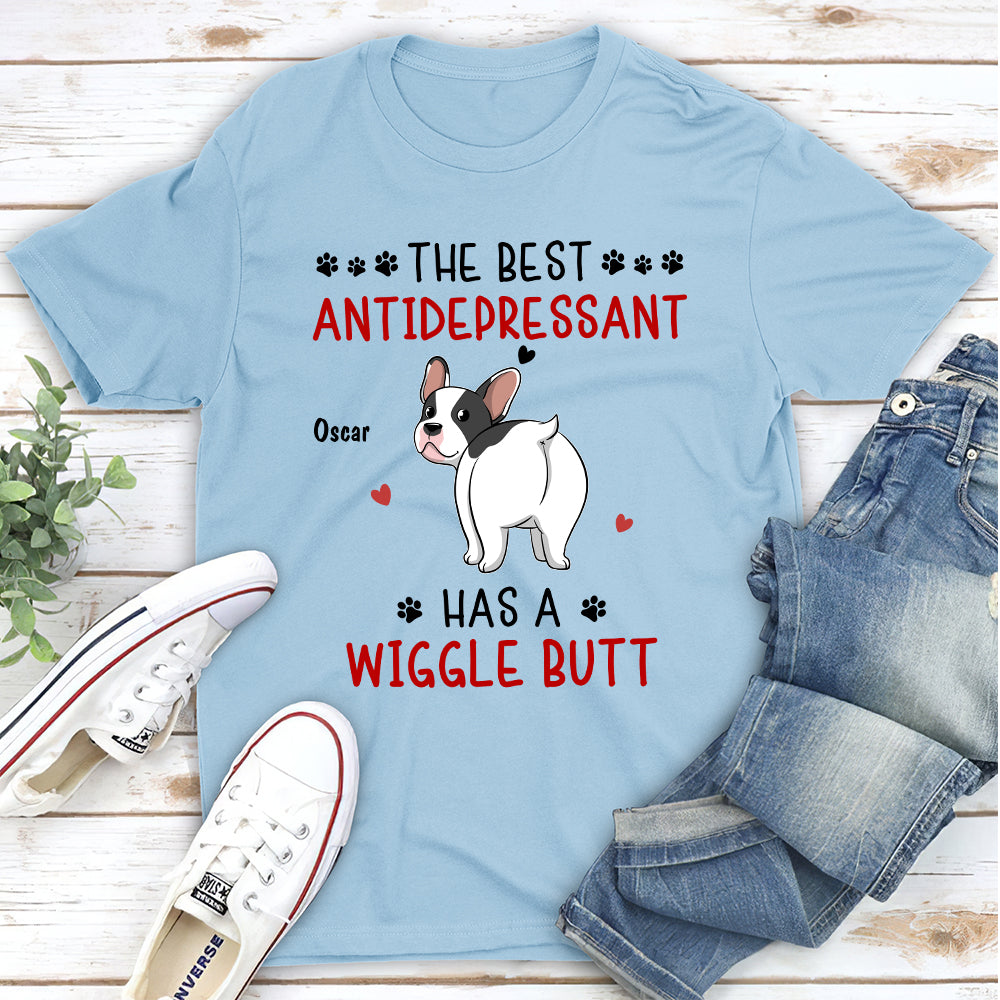 My Antidepressant - Personalized Custom Unisex 5.3 oz T-shirt for Pet Lovers