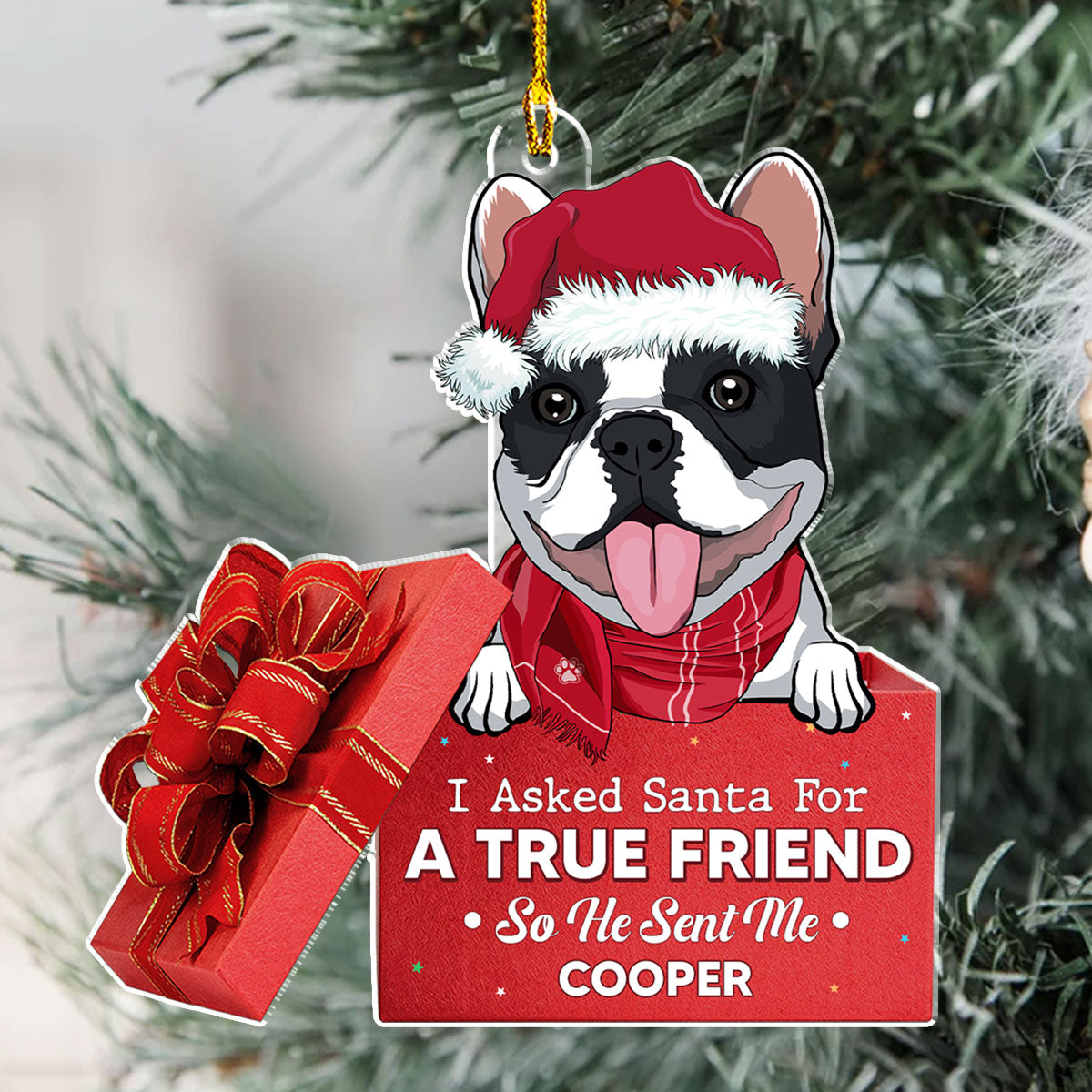 A True Friend - Exquisite Personalized Custom Acrylic Christmas Ornament with 4' Diameter
