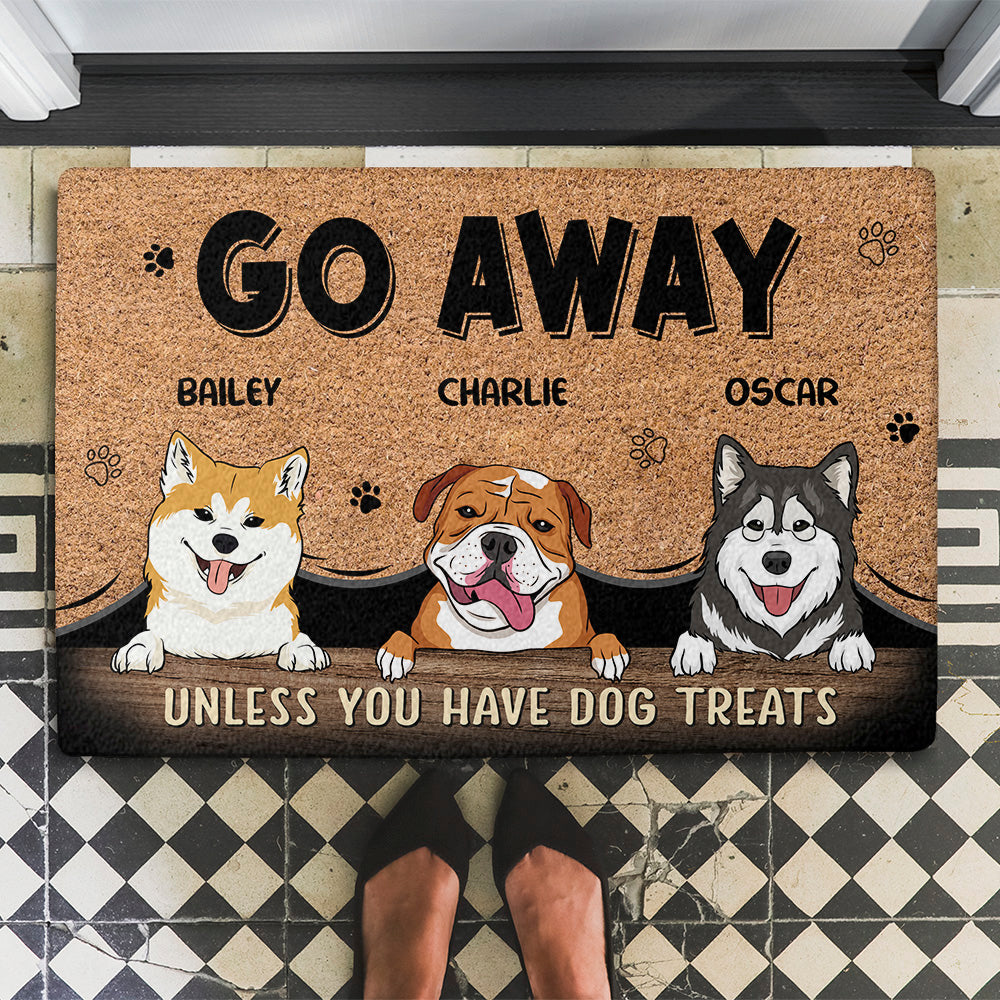 Go Away - Personalized Custom Dog Picture Doormat for Pet Lovers