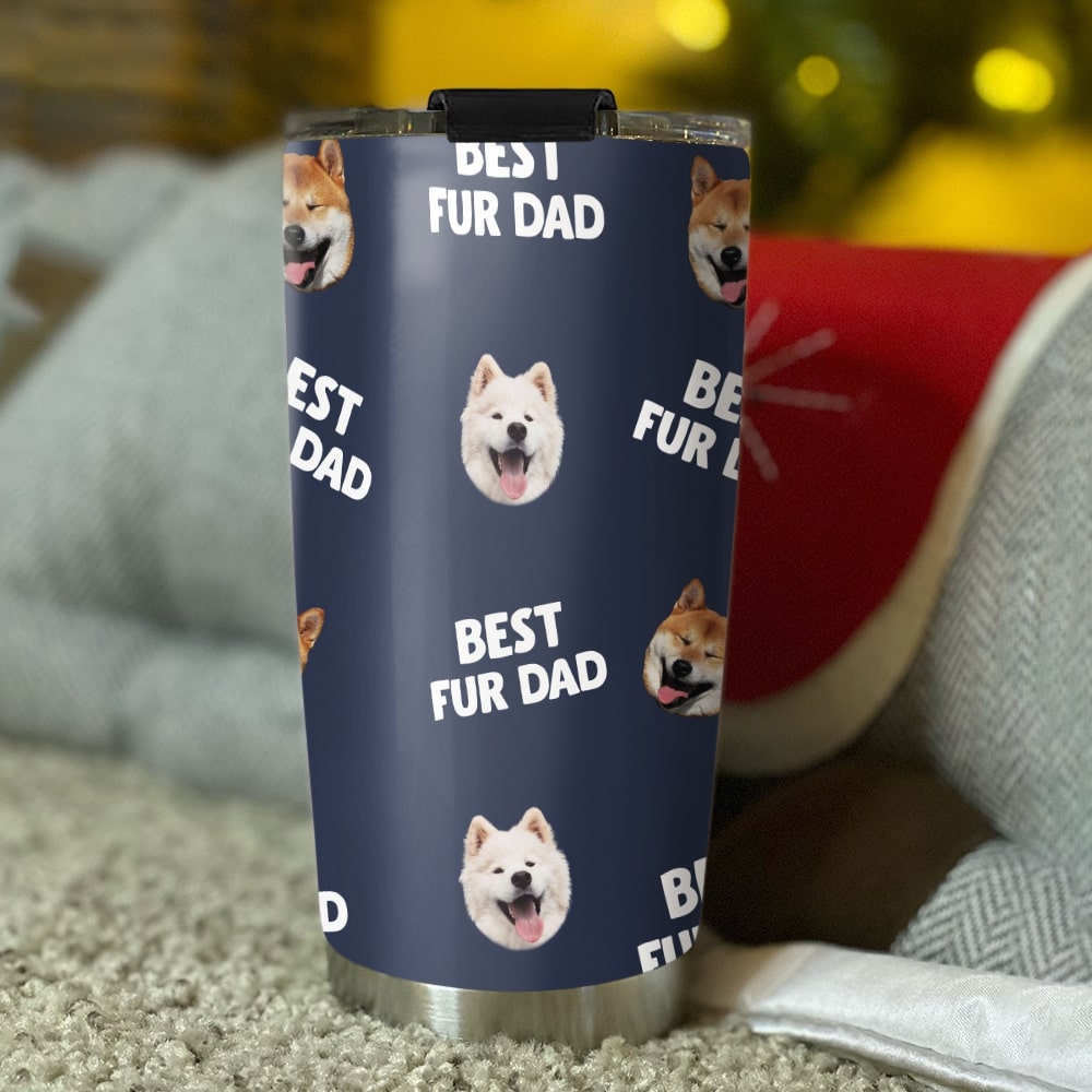 Best Mom Dad Pet Face - Personalized Custom 20oz Stainless Steel Tumbler with Double-Walled Vacuum Insulation
