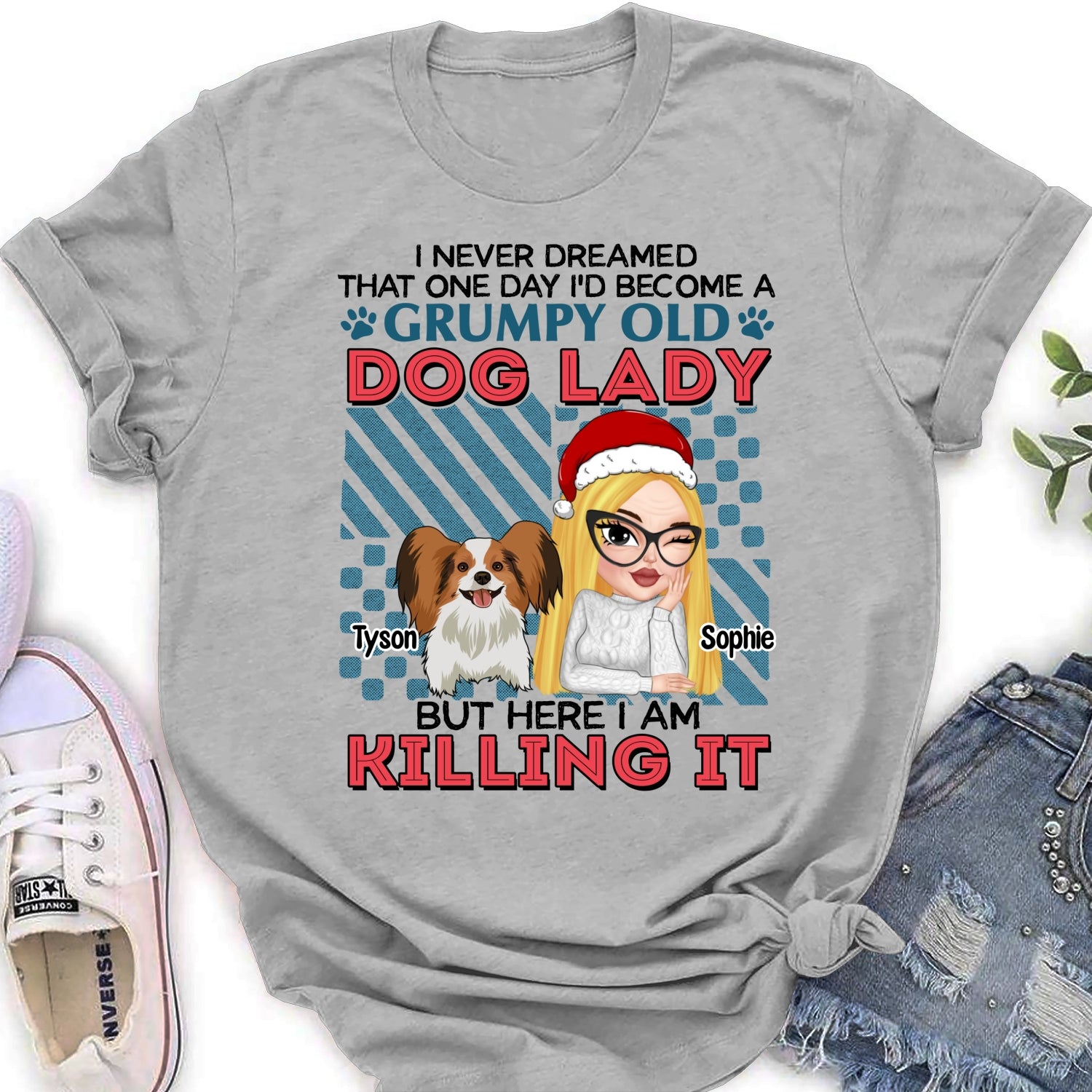 Grumpy Old Dog Lady - Exclusive Personalized Custom Women's T-shirt for Pet Lovers