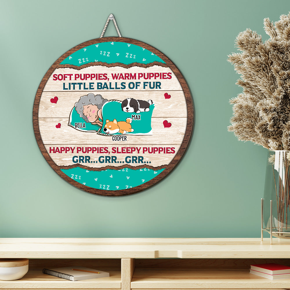 Customizable Soft Puppy Personalized Wood Sign in Multiple Sizes