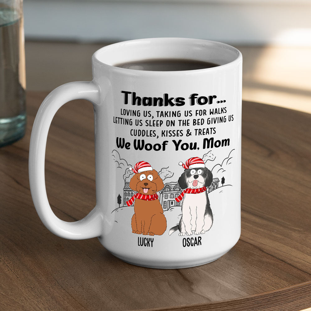 Thankful To Dad - Personalized Custom 11oz/15oz Coffee Mug for Pet Lovers