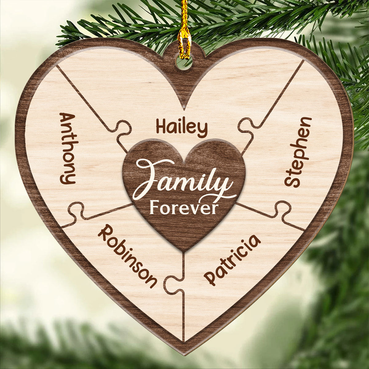 Together We Make Family - Exquisite Personalized Custom 1 - layered Wood Ornament for Heartwarming Moments