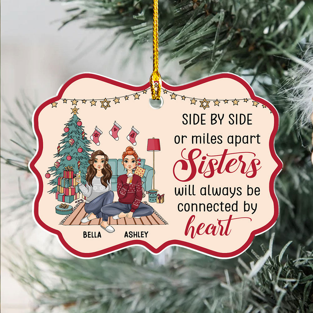 Side By Side - Exquisitely Personalized Custom Acrylic Christmas Ornament (4' Diameter, 0.2' Thickness)