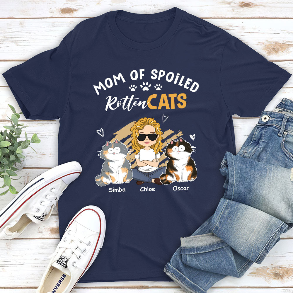 Spoiled Cats Funny - Customizable Unisex Personalized T-shirt for Pet Lovers