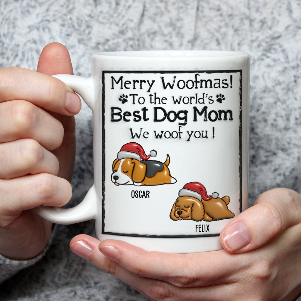 Best Christmas Gift for Dog Dads and Moms - Personalized Custom 3D Inflated Effect 11oz/15oz Mug