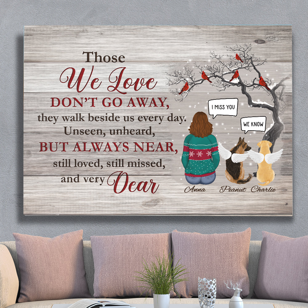 Personalized Custom 'Those We Love Don't Go Away' Canvas Print for Pet Lovers