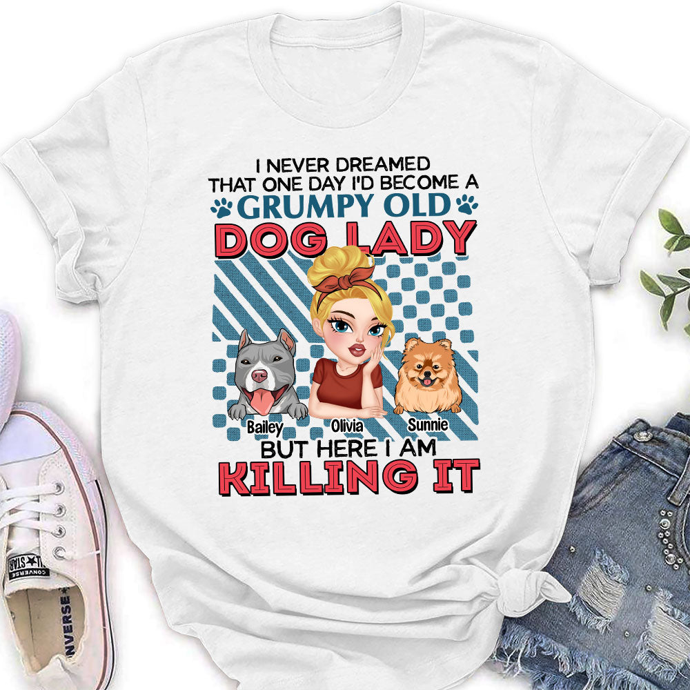 Grumpy Old Dog Lady - Exclusive Personalized Custom Women's T-shirt for Pet Lovers
