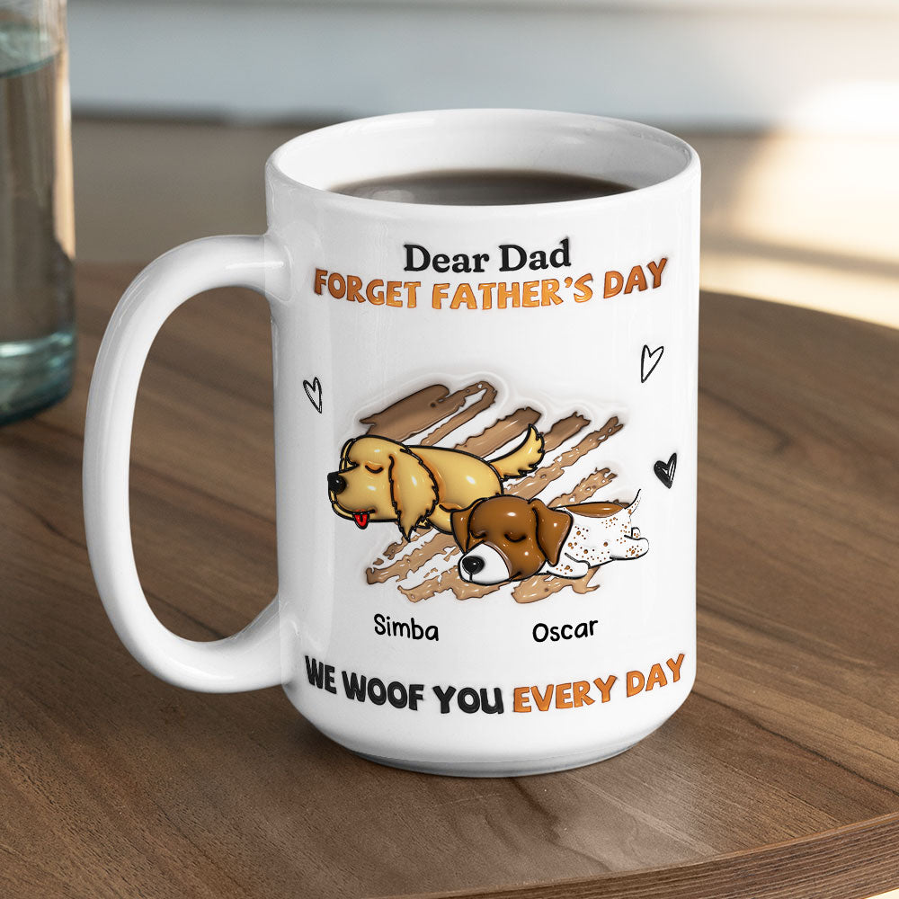 Daily We Woof You - Personalized Custom 3D Inflated Effect 11oz and 15oz Ceramic Mug