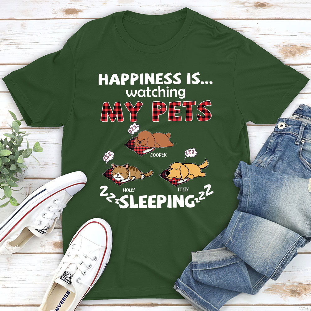 My Pets Snoring - Personalized Custom Unisex 5.3 oz T-shirt for Pet Lovers