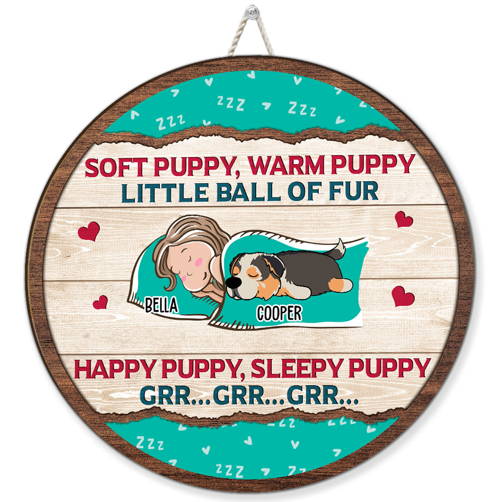 Soft Puppy Personalized Custom Wood Sign - Vibrant Colors, Various Sizes