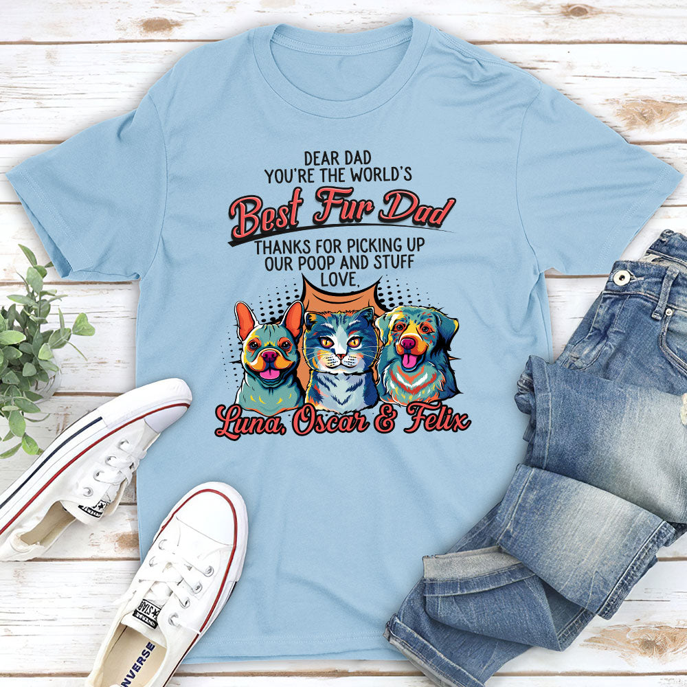 Unique Pop Art Love Fur Dad Personalized Custom Unisex 5.3 oz T-shirt