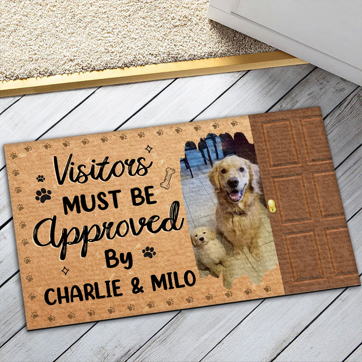 Everyone Must Be Approved By Dogs - Personalized Custom Photo Doormat with Standard or Premium Options in Multiple Sizes