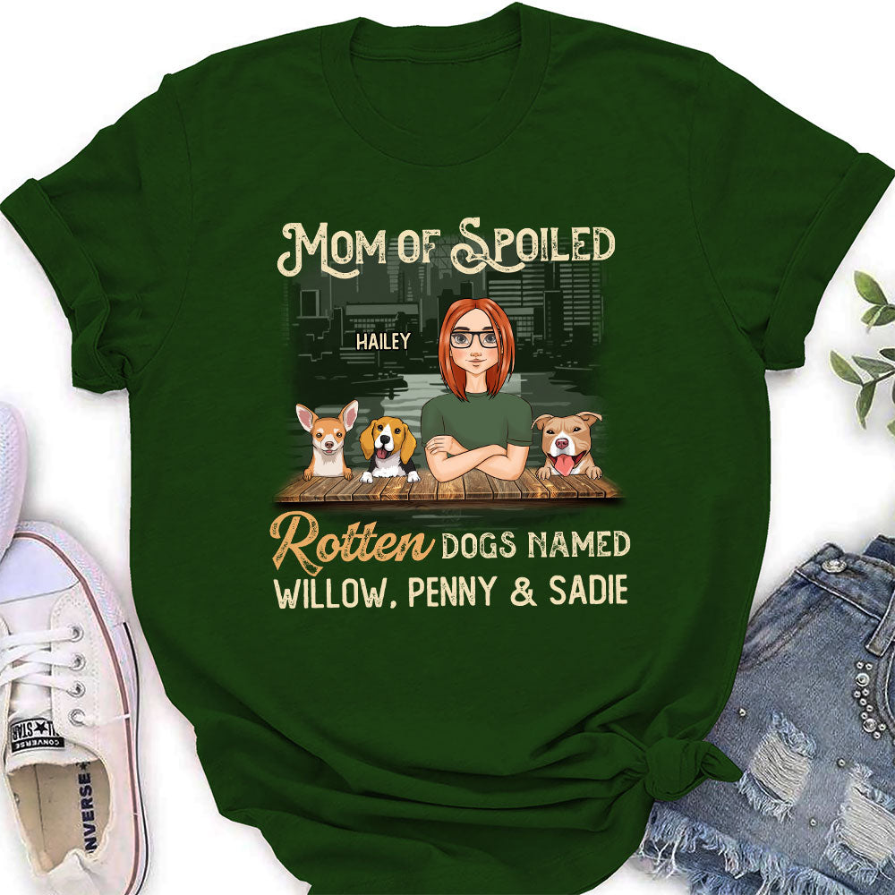 Personalized Custom Women's 'Mom Of Spoiled Dogs' T-shirt - Ideal Gift for Pet Lovers